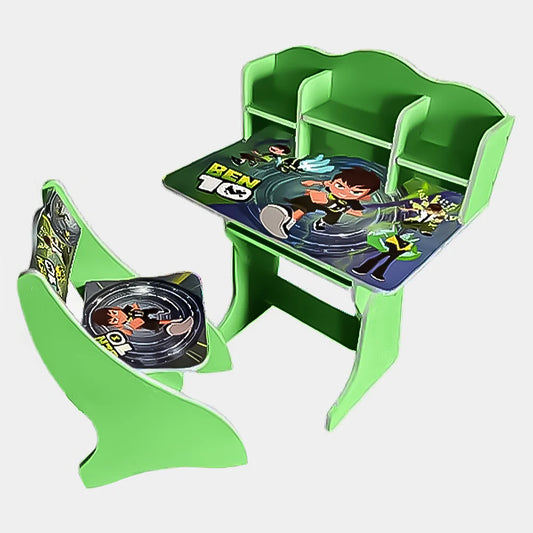 Ben10 Adjustable Study Activity Table with Chair - Green MJ Toys