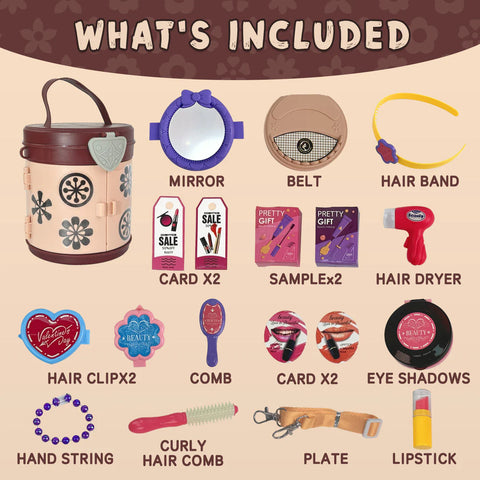 Beauty Fashion Makeup Handbag Playset 25 Pieces MJ Toys