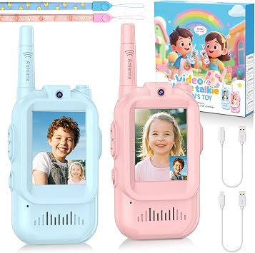 2-Pcs Rechargeable Kids Video Walkie Talkie Set MJ Toys
