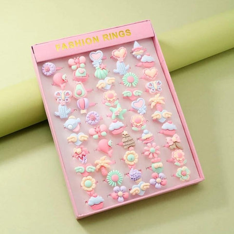 Kids Girl Cartoon Makeup Rings MJ Toys