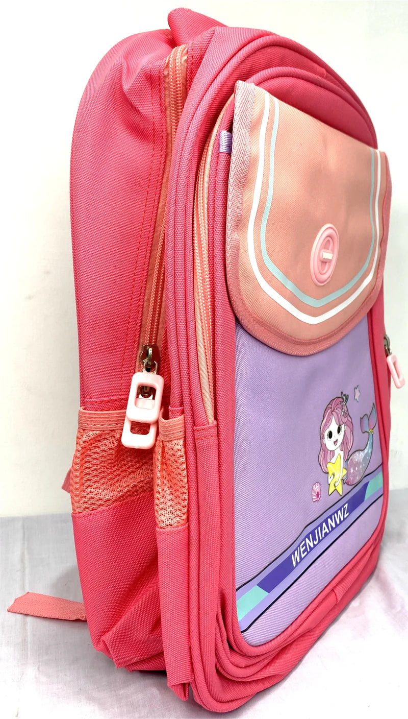 Girls' Mermaid School Bag - Pink & Purple, Lightweight, Cute Cartoon Design, Spacious & Durable MJ Toys
