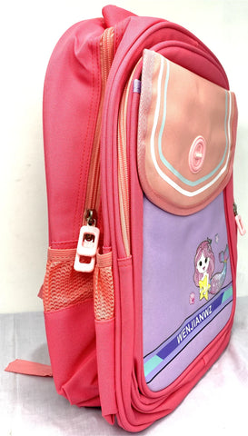 Girls' Mermaid School Bag - Pink & Purple, Lightweight, Cute Cartoon Design, Spacious & Durable MJ Toys