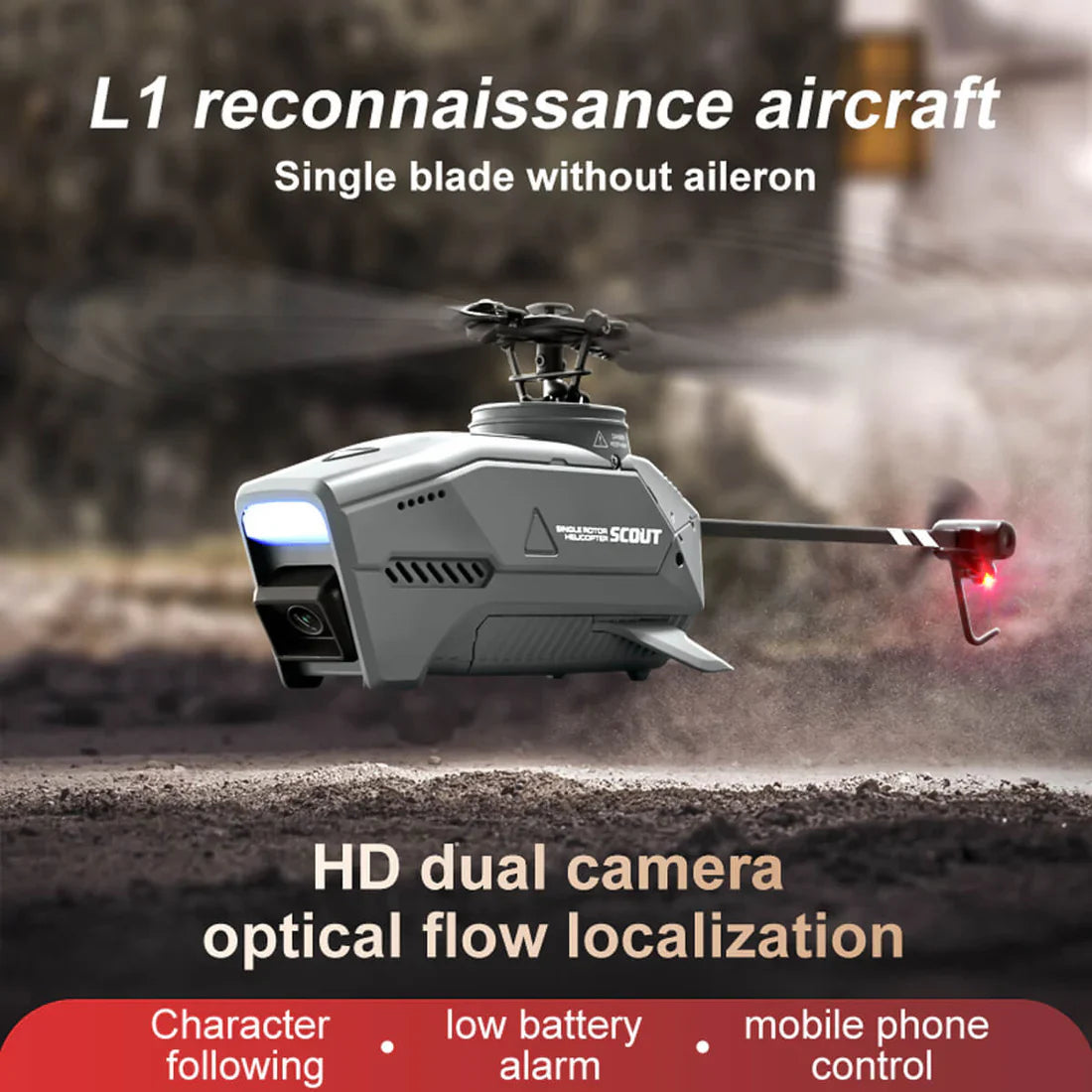 4DRC L1 RC HD Camera Helicopter With 2 Cameras MJ Toys