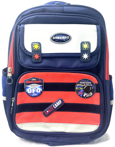 Daweimao Kids' Backpack – Space Theme, Astronaut & UFO Patches, Durable, Stylish, Multi-Pocket, School Bag for Boys & Girls MJ Toys