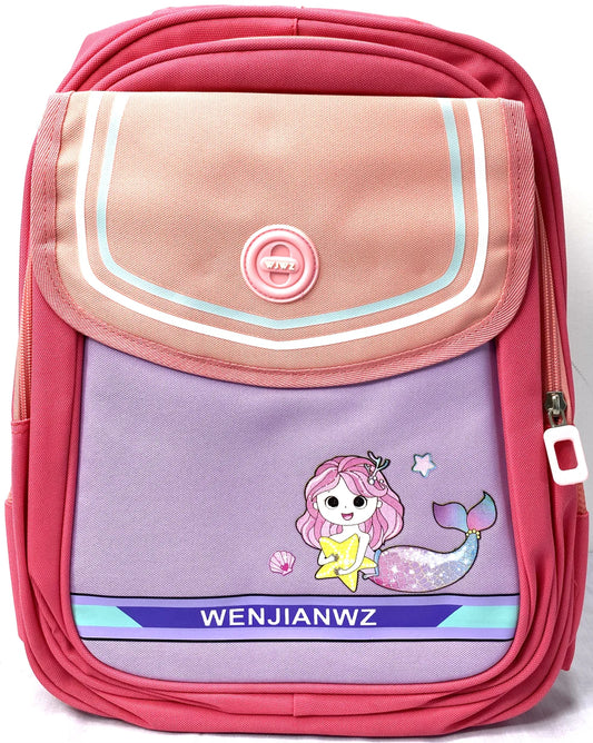 Girls' Mermaid School Bag - Pink & Purple, Lightweight, Cute Cartoon Design, Spacious & Durable MJ Toys