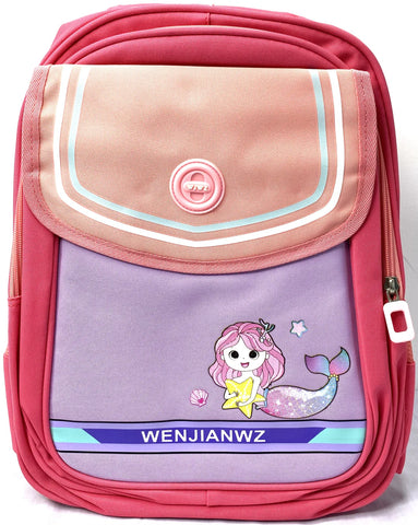 Girls' Mermaid School Bag - Pink & Purple, Lightweight, Cute Cartoon Design, Spacious & Durable MJ Toys