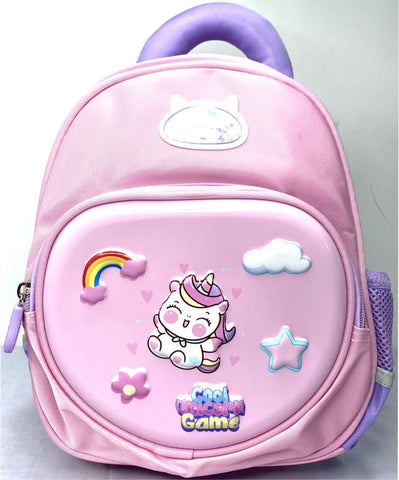 Cute Unicorn Kids' Backpack – Pink, Lightweight, Durable, Multi-Pocket, Waterproof, School Bag for Girls with 3D Cartoon Design MJ Toys
