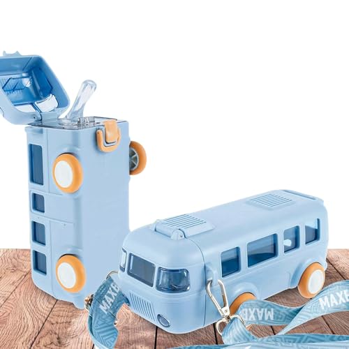 Bus Buddy – 500ml Kids Water Bottle with Moving Wheels & Silicon Straw MJ Toys