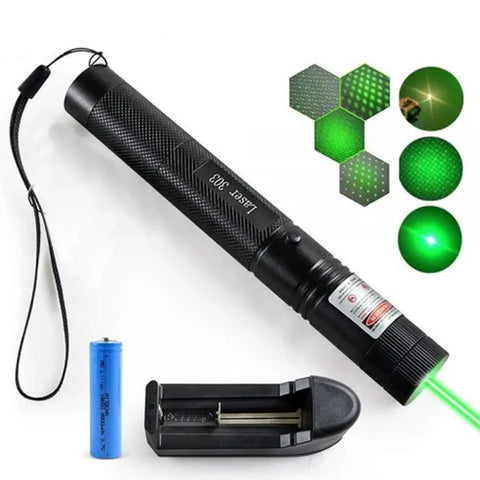 Rechargeable Green Laser Pointer - 5 Mile Range MJ Toys