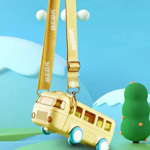 Bus Buddy – 500ml Kids Water Bottle with Moving Wheels & Silicon Straw MJ Toys