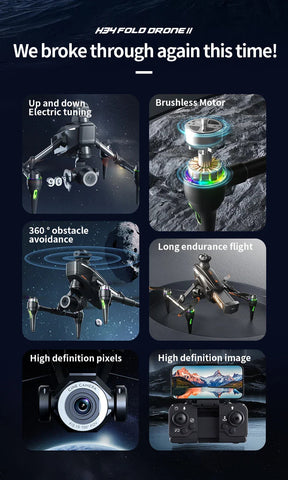 H34 Professional Drone With 4K HD Dual Camera 360 Rotate MJ Toys