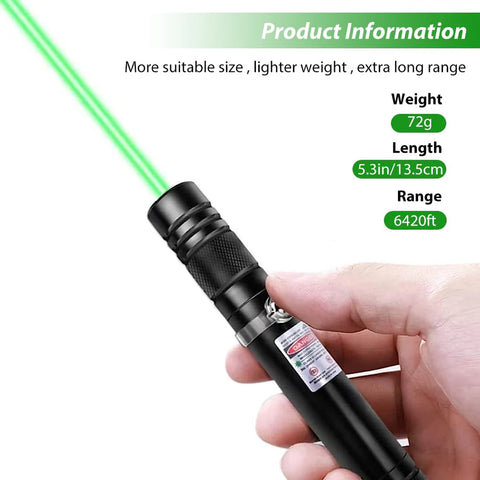 Rechargeable Green Laser Pointer - 5 Mile Range MJ Toys