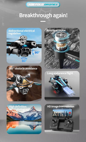 H35 Professional Drone With 4K HD Dual Camera And Wifi Obstacle Avoidance MJ Toys