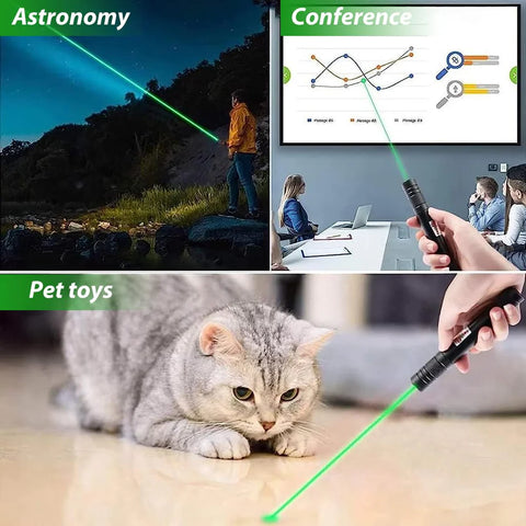 Rechargeable Green Laser Pointer - 5 Mile Range MJ Toys