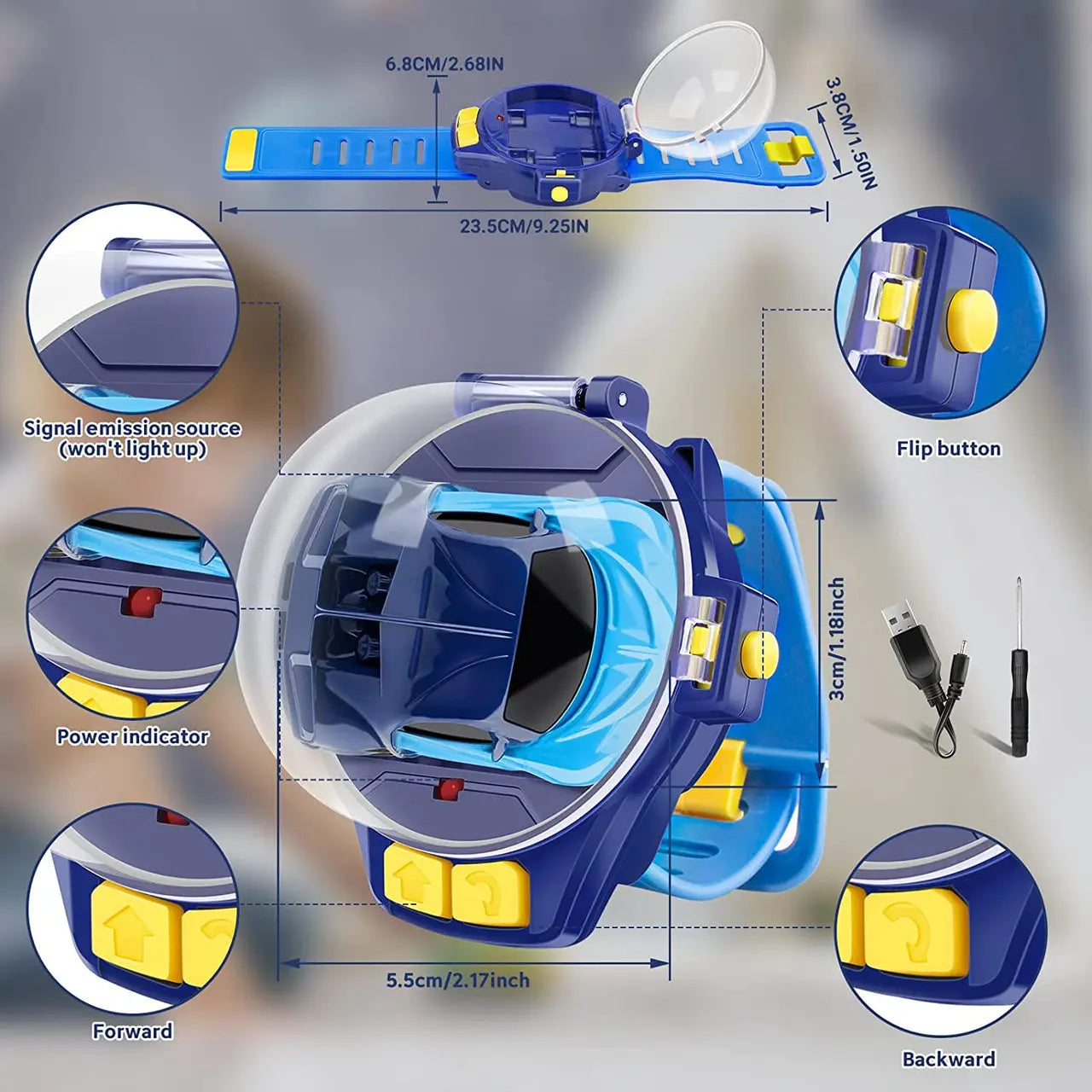 2.4GHz Mini Watch RC Alloy Car AL Karam Toys