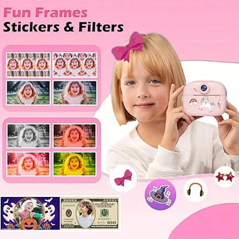Multifunction Unicorn Instant Print Kids Dual Camera With VideoGraphy And Photography MJ Toys