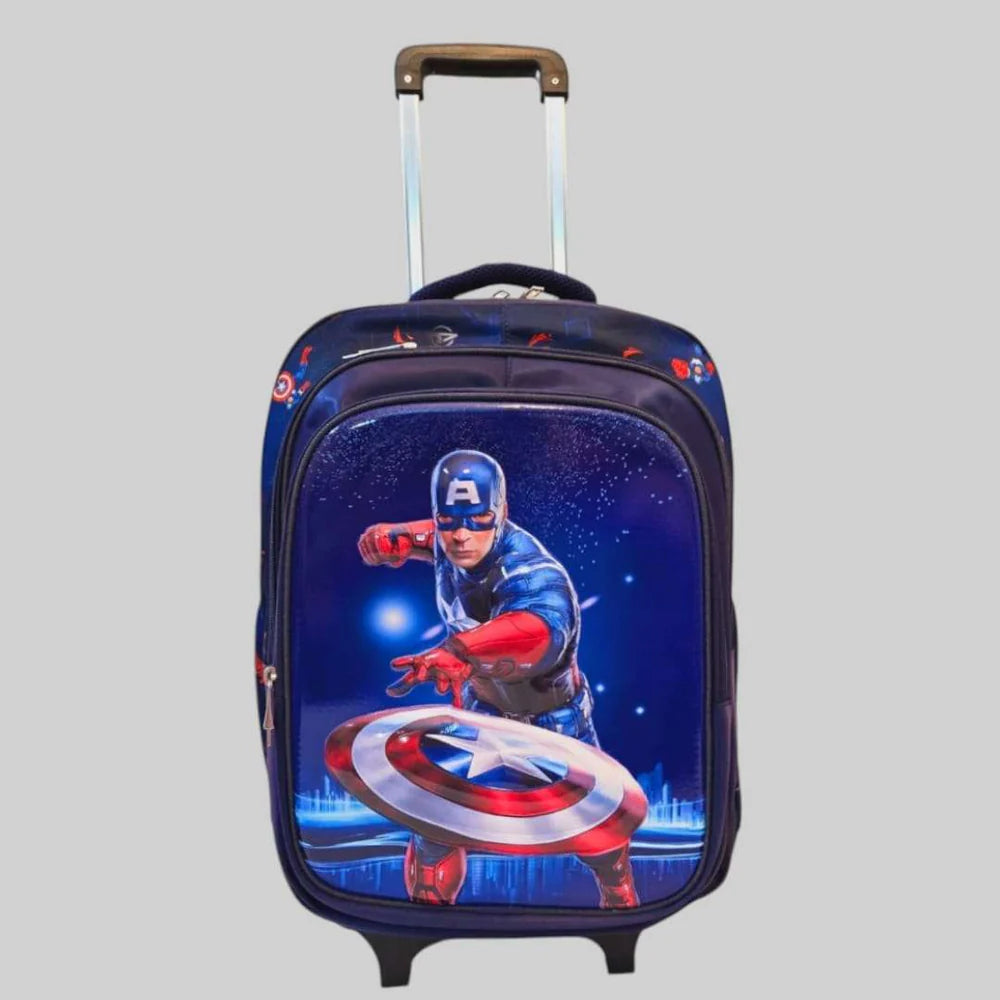 Captain America School Trolley Bag For Grade 4 to 7 MJ Toys
