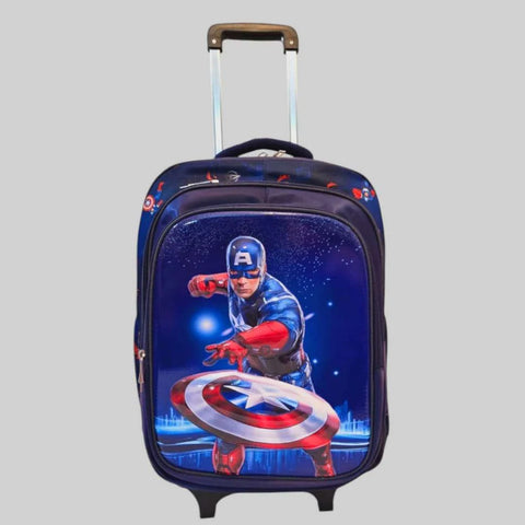 Captain America School Trolley Bag For Grade 4 to 7 MJ Toys