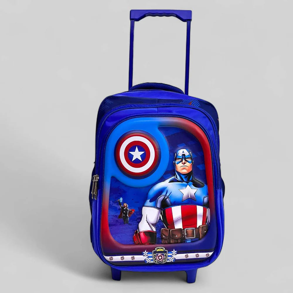 Captain America School Trolley Bag- For Grade 3 to 6 (20"Inch) MJ Toys