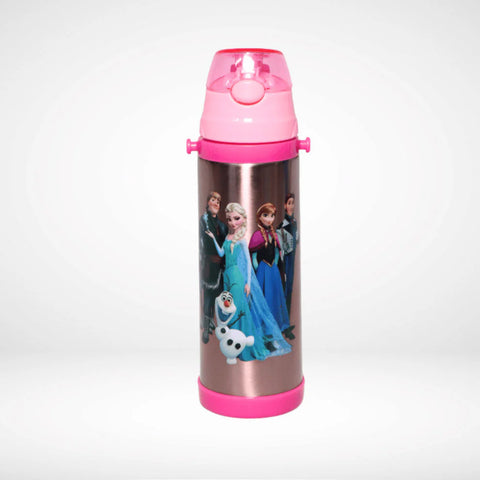 WATER BOTTLE FLASK PINK ELSA AND ANNA MJ Toys