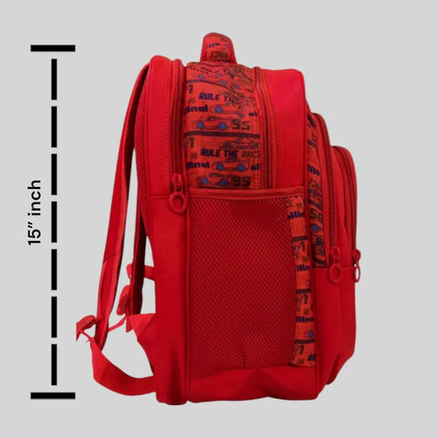 McQueen Car School Bag For Grade KG & 1 MJ Toys