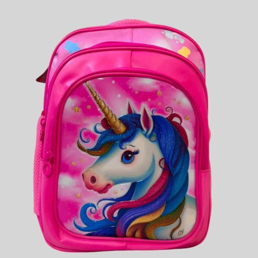 Unicorn Theme D-2 School Bag For Grade KG & 1 MJ Toys