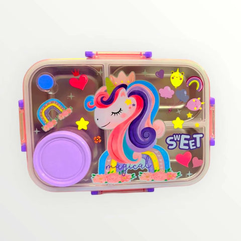 Unicorn 750ML stainless Metal Lunch Box By Vest MJ Toys