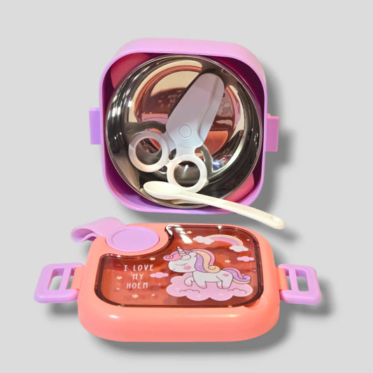 Unicorn Stainless Steel Lunch Box With Bowl and Spoon MJ Toys