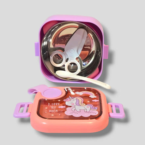 Unicorn Stainless Steel Lunch Box With Bowl and Spoon MJ Toys