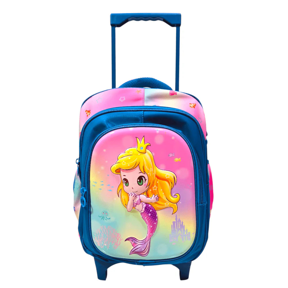 Mermaid School Trolley Bag for Kids Grade 1 & KG MJ Toys