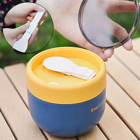 Portable Airtight Lunch Box with Foldable Spork MJ Toys