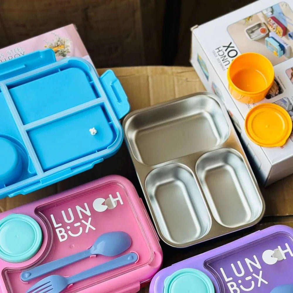 DURABLE & LEAK-PROOF STAINLESS STEEL LUNCH BOX MJ Toys