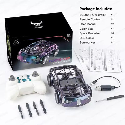 2in1 Remote Control Mini Drone Car With Lights MJ Toys