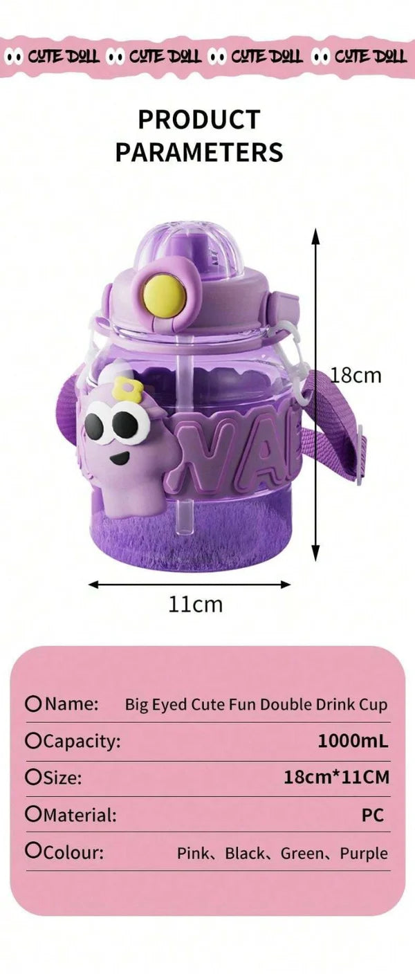 Magnum Large Capacity Plastic Straw Cup, Portable Water Bottle MJ Toys