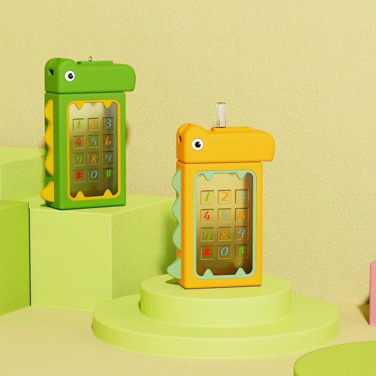 Dinosaur Straw Water Bottle With Strap – 480 ml MJ Toys