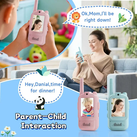 2-Pcs Rechargeable Kids Video Walkie Talkie Set MJ Toys