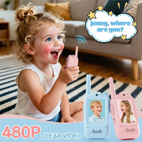 2-Pcs Rechargeable Kids Video Walkie Talkie Set MJ Toys