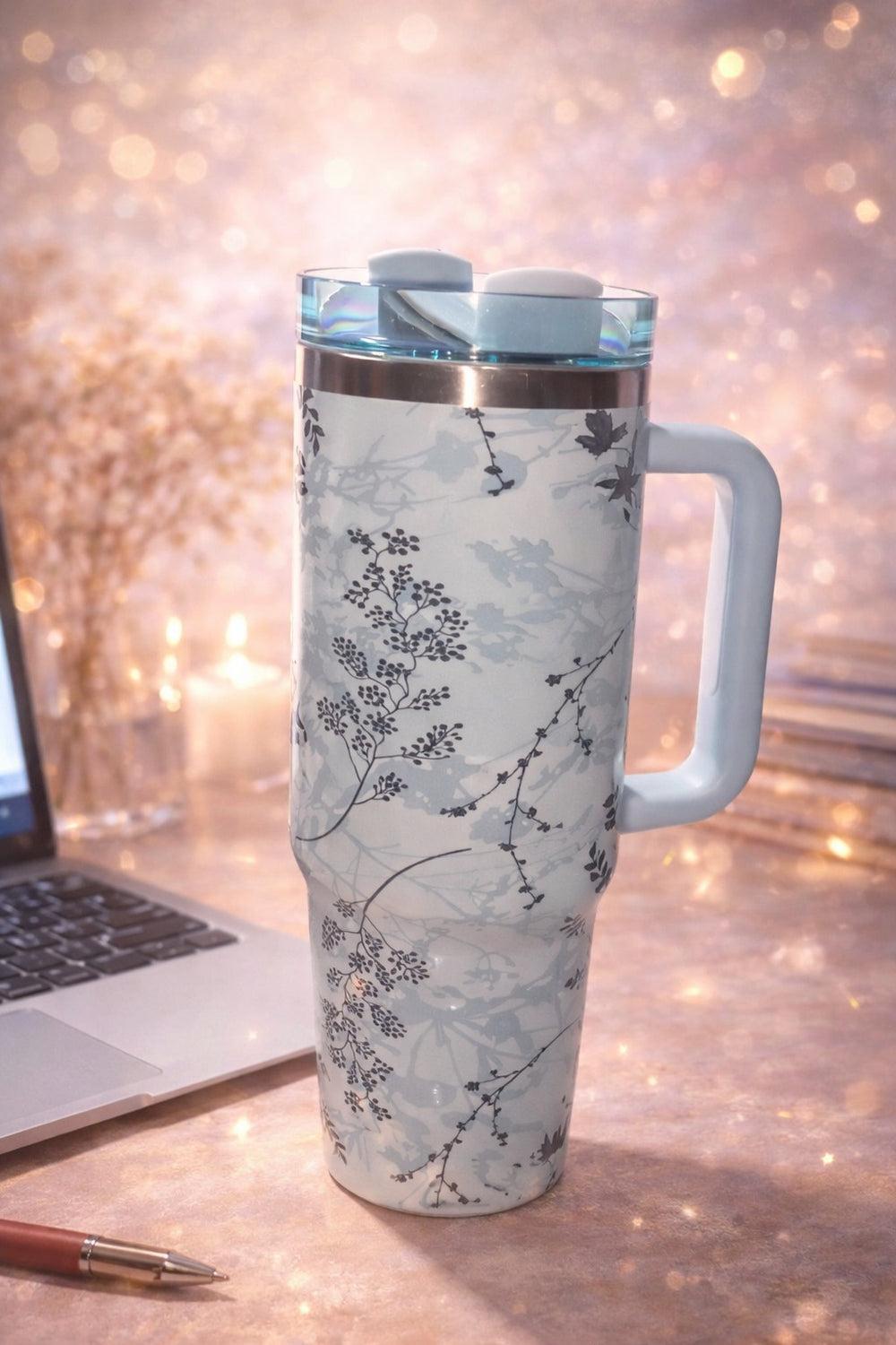Elegant Floral Stainless Steel waer bottle - Tumbler MJ Toys