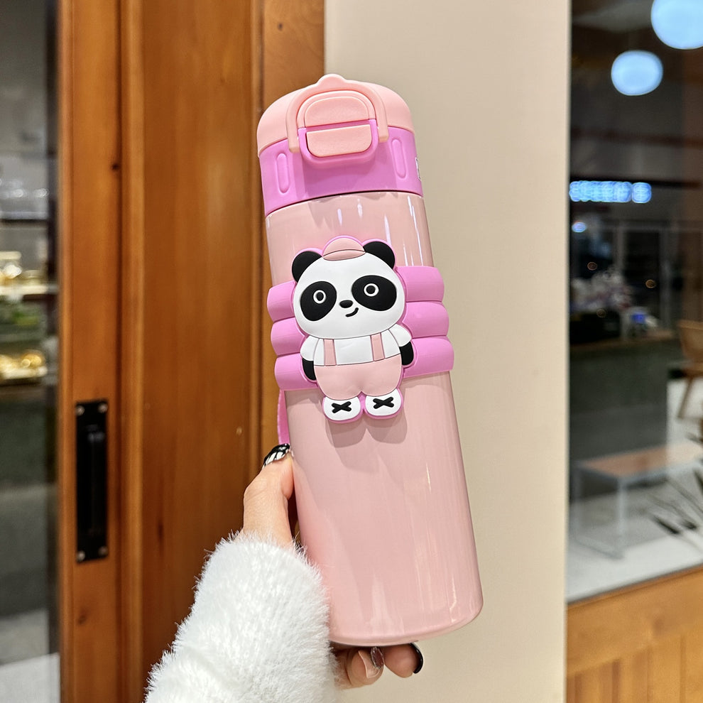 Cute Panda Double Sipper Insulated Water Bottle MJ Toys