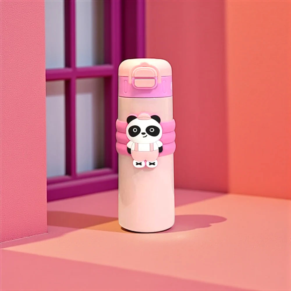 Cute Panda Double Sipper Insulated Water Bottle MJ Toys