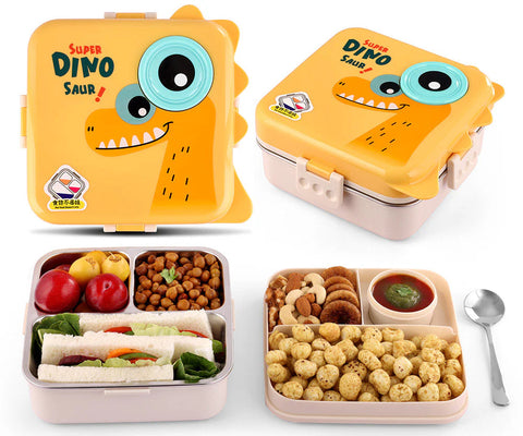 Lunch Box Dino 3 Grid Insulated Stainless Steel Lunch Box MJ Toys