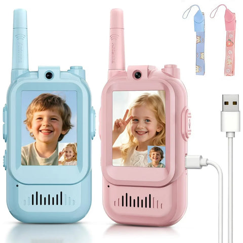 2-Pcs Rechargeable Kids Video Walkie Talkie Set MJ Toys